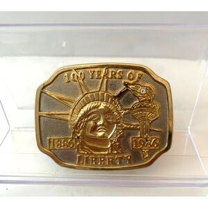 Vtg Belt Buckle 100 Years of Liberty 1886-1986 Statue of Liberty Belt Buckle